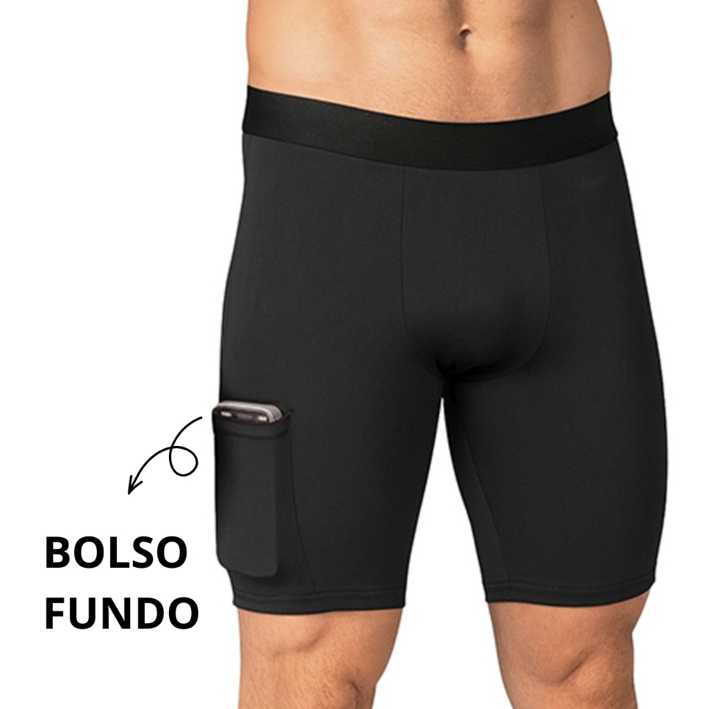 Kit Short Térmico Academia, Crossfit, Bermuda de Compressão Masculina Treino 1 2 3