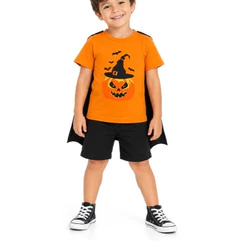 Camiseta Menino Halloween Abóbora - Kidstok