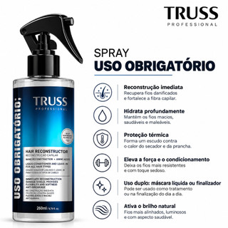 Uso Obrigatório 260ml Tratamento Reconstrutor Protetor Térmico Restauração Leave-in Danificado
