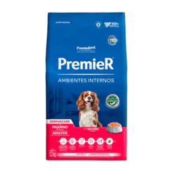 Ração Premier Ambientes Internos Cães Adultos Dermacare Raças Pequenas Salmão 12kg