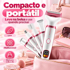 Barbeador Elétrico 4 Em 1 Para Mulheres Remoção De Pelos Corporais feminino/aparador de pelos do nariz e sobrancelhas