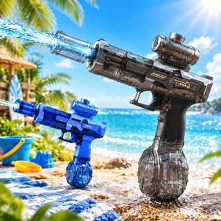 Elétrica Lançador de Água com Luz LED Infantil Brincadeiras ao Ar Livre - Pistolas de Água Elétricas