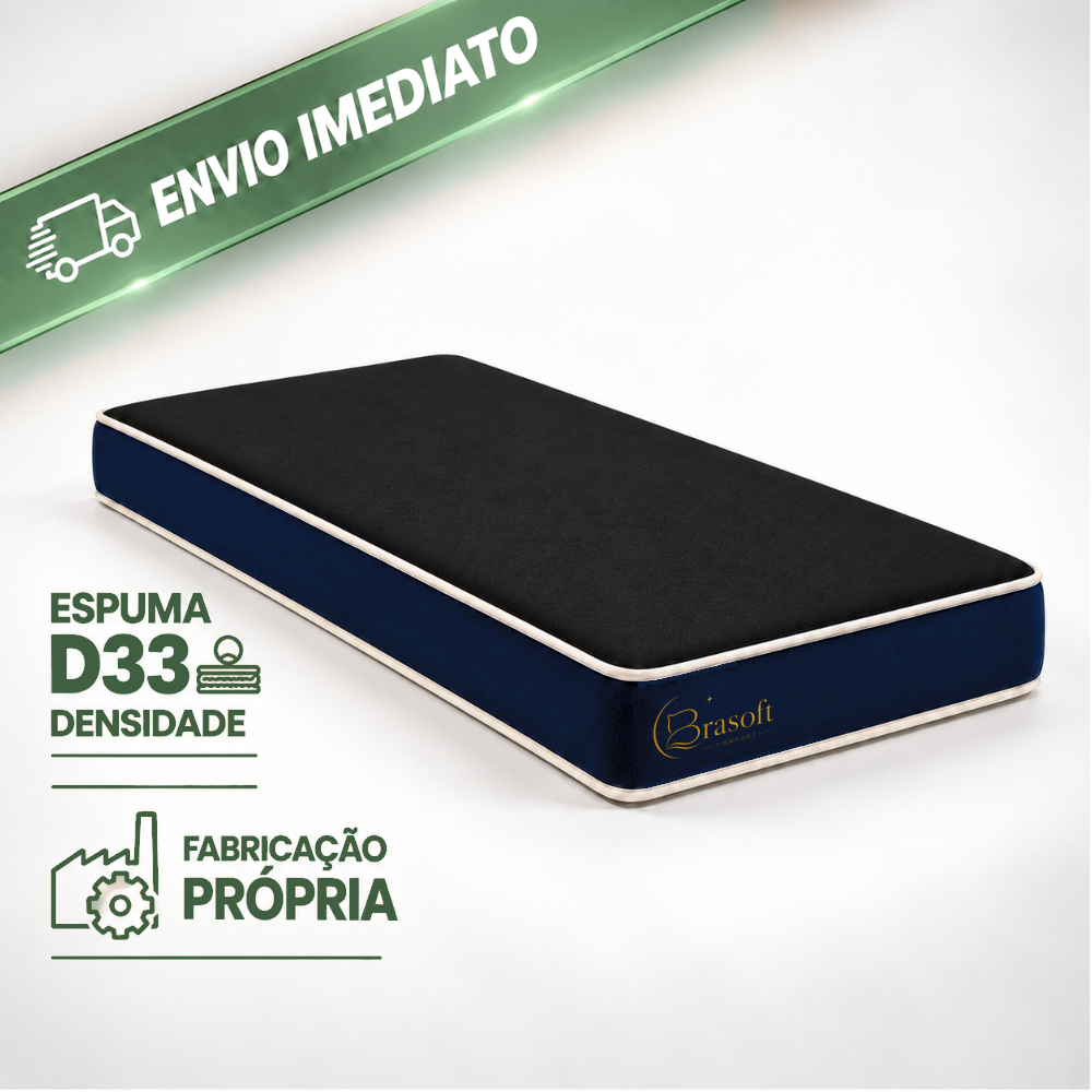 Colchão D33 Semiortopédico Pura Espuma Antiácaro Antibacteriano Solteiro Casal Viúva Queen.