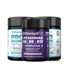 Kit AlwaysFit | 2x Pro3Magnésio + Complexo B | 3 Suplementos