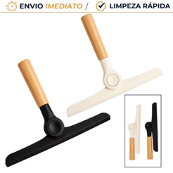 Rodo de Pia Dobrável Cabo de Bambu Premium Compacto Secagem Rápida Bancada Cozinha Pendurável