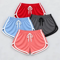 Kit 3 Shorts Femininos Cintura Alta Bermuda Curta Básica Lisa Confortável para Academia Fitness Treino e Dia a Dia
