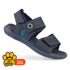 Papete Infantil Masculina Klin Urban com 3 Velcros Azul Marinho e Detalhes Anatômicos