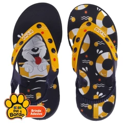 Chinelo Infantil Menino Klin Com Elástico Confortável Marinho