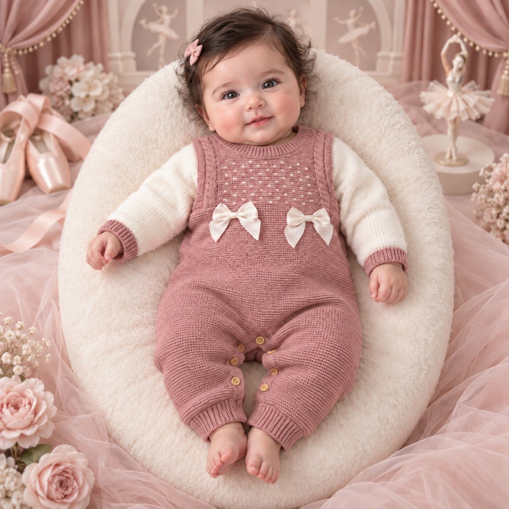 Macacão bebê Tricô Luxo Ingrid