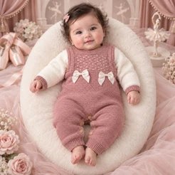 Macacão bebê Tricô Luxo Ingrid