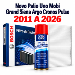 Filtro Cabine Fiat 500 Argo Fastback Grand Siena Mobi Pulse Uno + Higienizador