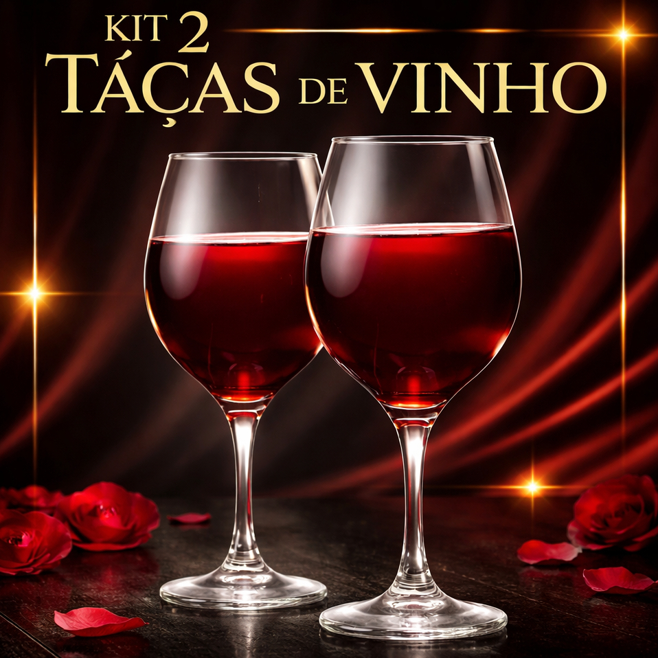 Jogo 02 Taças Vidro De Vinho Agua 350 Ml Cor Transparente em Oferta na Shopee