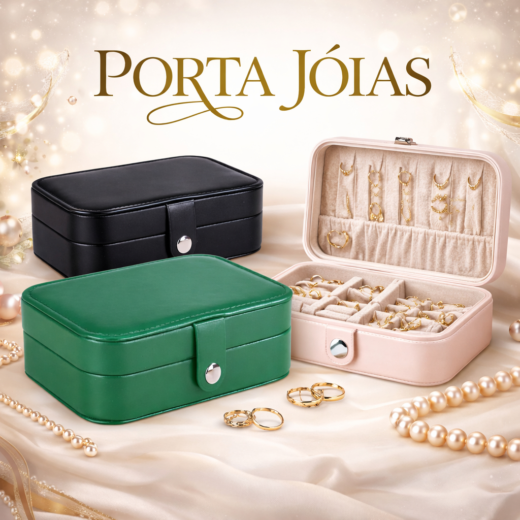 Porta Joias Portátil Viagem, Acessórios, Bijuterias, Brincos, Colar, Anel,  Feminino, Caixa Organizadora
