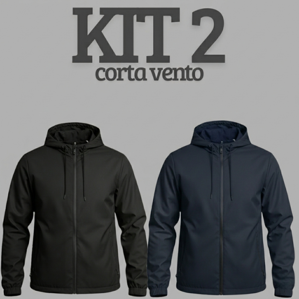 Kit 2 Peças Jaqueta Corta Vento Unissex Impermeável com Estilo e Conforto