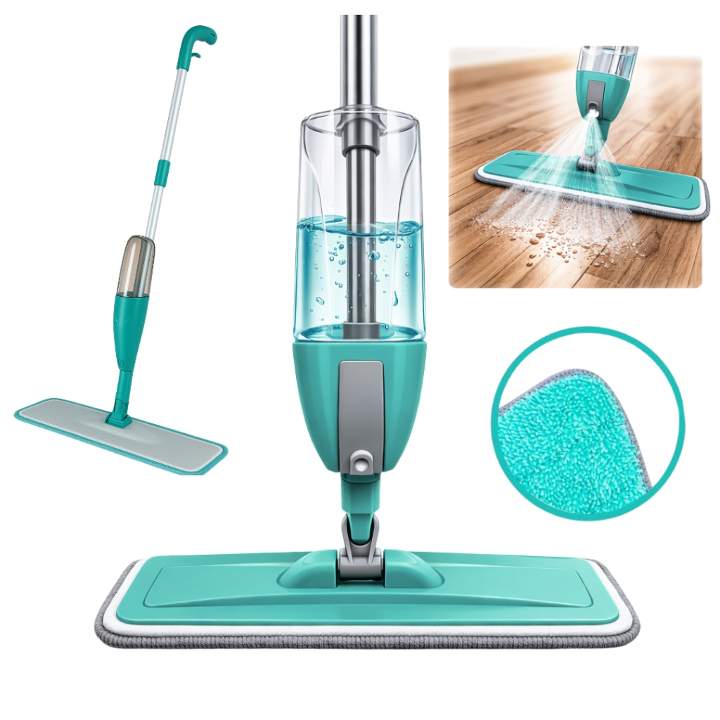 Mop Spray Fit Rodo Inteligente 360° com Microfibra – Limpa Piso sem Balde, com Reservatório e Spray em Oferta na Shopee