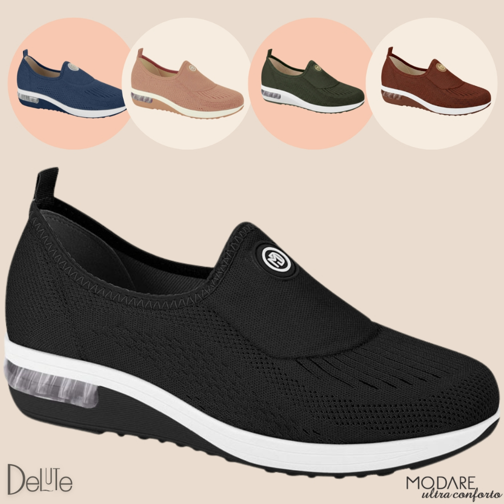 Tênis Feminino Modare Slip On Casual Ultra Conforto Esportivo Amortecedor de Impacto com Gel Tech