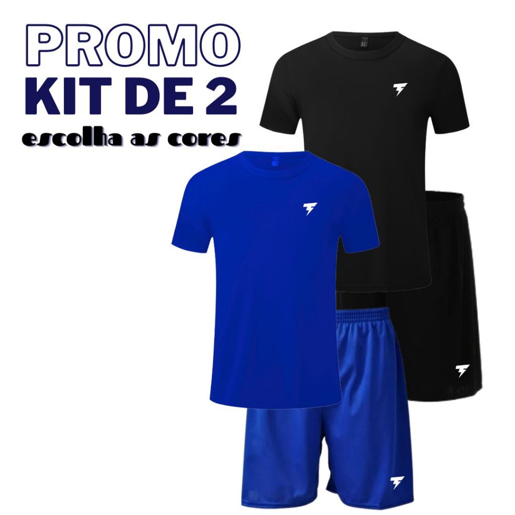 2 Conjunto Masculino Academia Futebol Dry Fit em Oferta na Shopee