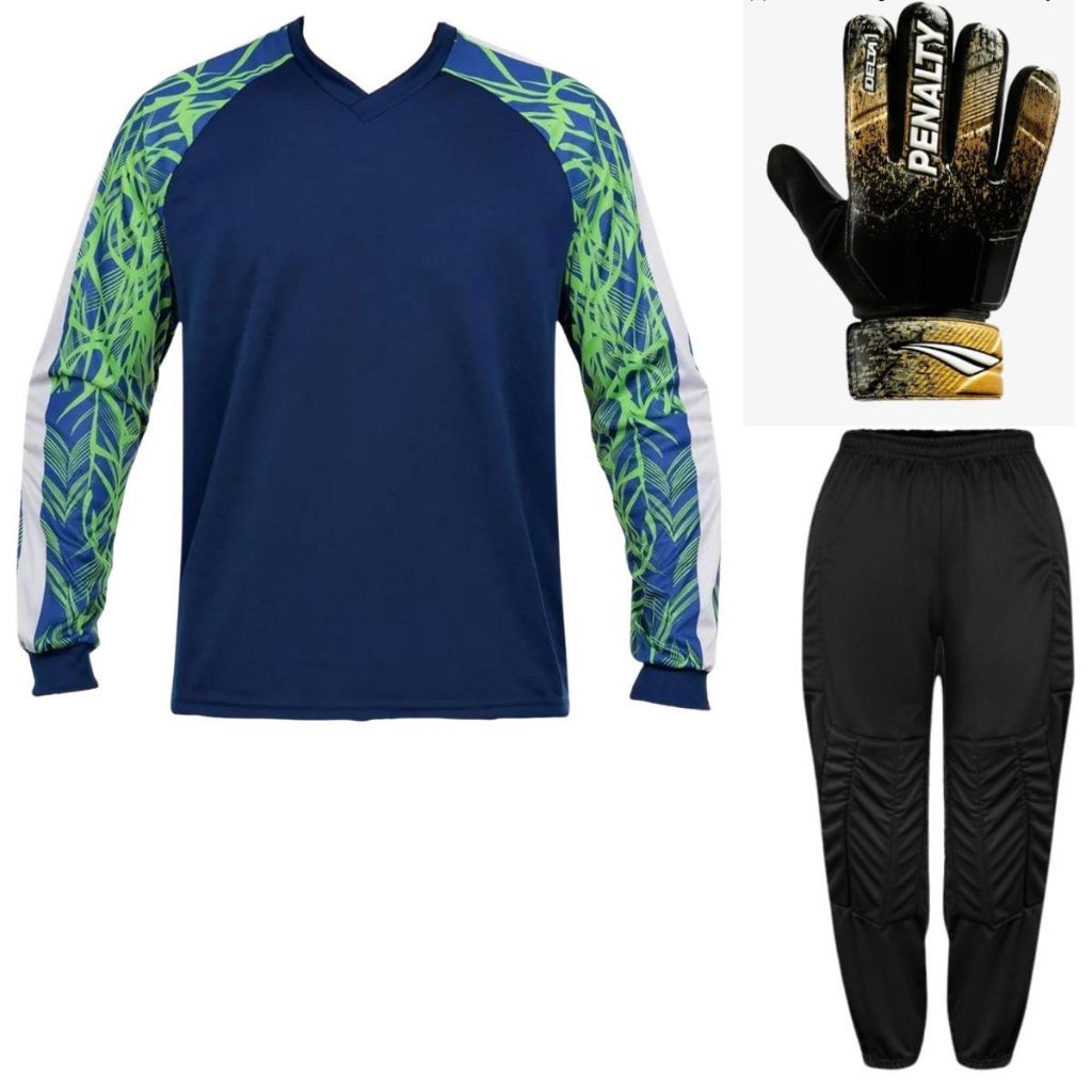Kit Goleiro Camisa Napoli Kanga + Calça TRB + Luva Penalty