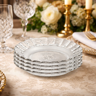 4/6/12 Pratos Fundo Vidro Temperado Transparente Resistente para Refeição e Sopa Durável para Uso Diário e Micro-ondas em Oferta na Shopee