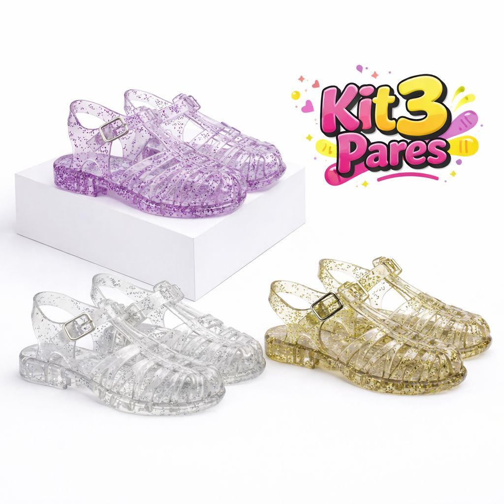 Kit 3 Pares Sandália Menina Molinha Papete Plástico Infantil Feminina Sandalinha Promoção em Oferta na Shopee