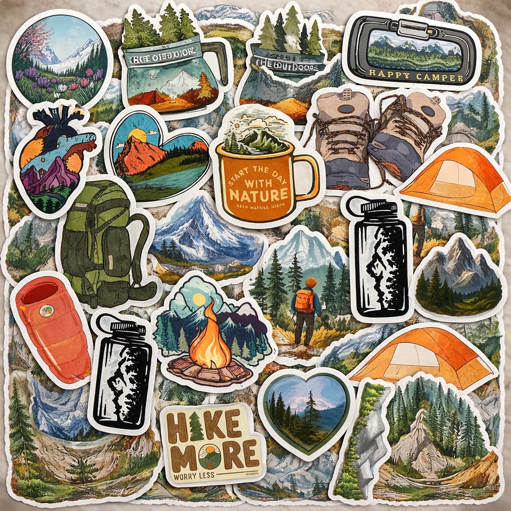 PACK Adesivos Camping Personalizados Acampamento viagens aventura Stickers para Aventureiros Trilhas