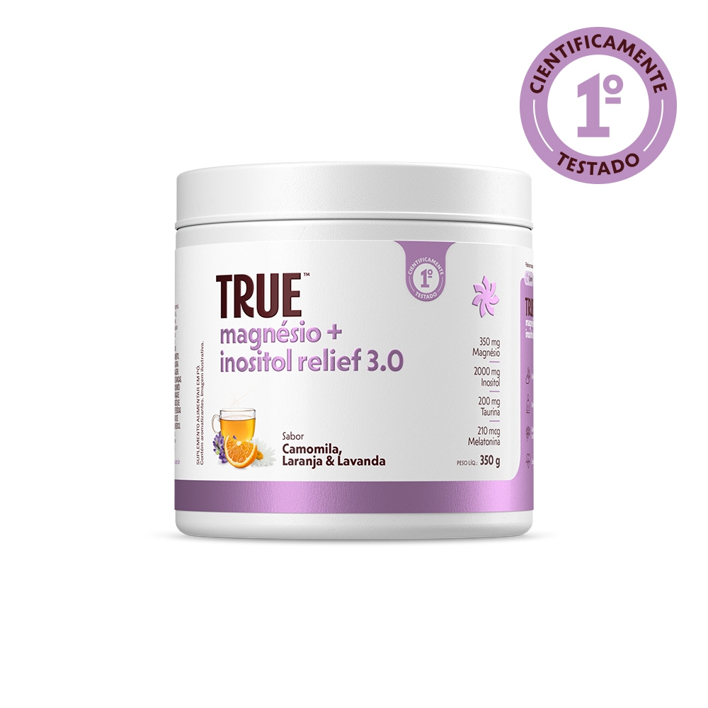 True Magnésio + Inositol Relief 3.0 Camomila e Lavanda 350g True Source em Oferta na Shopee