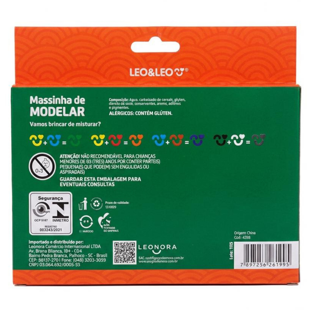 Massinha de Modelar Leo&Leo com Cores Vibrantes e Seguras para Crianças — imagem 2 de 2