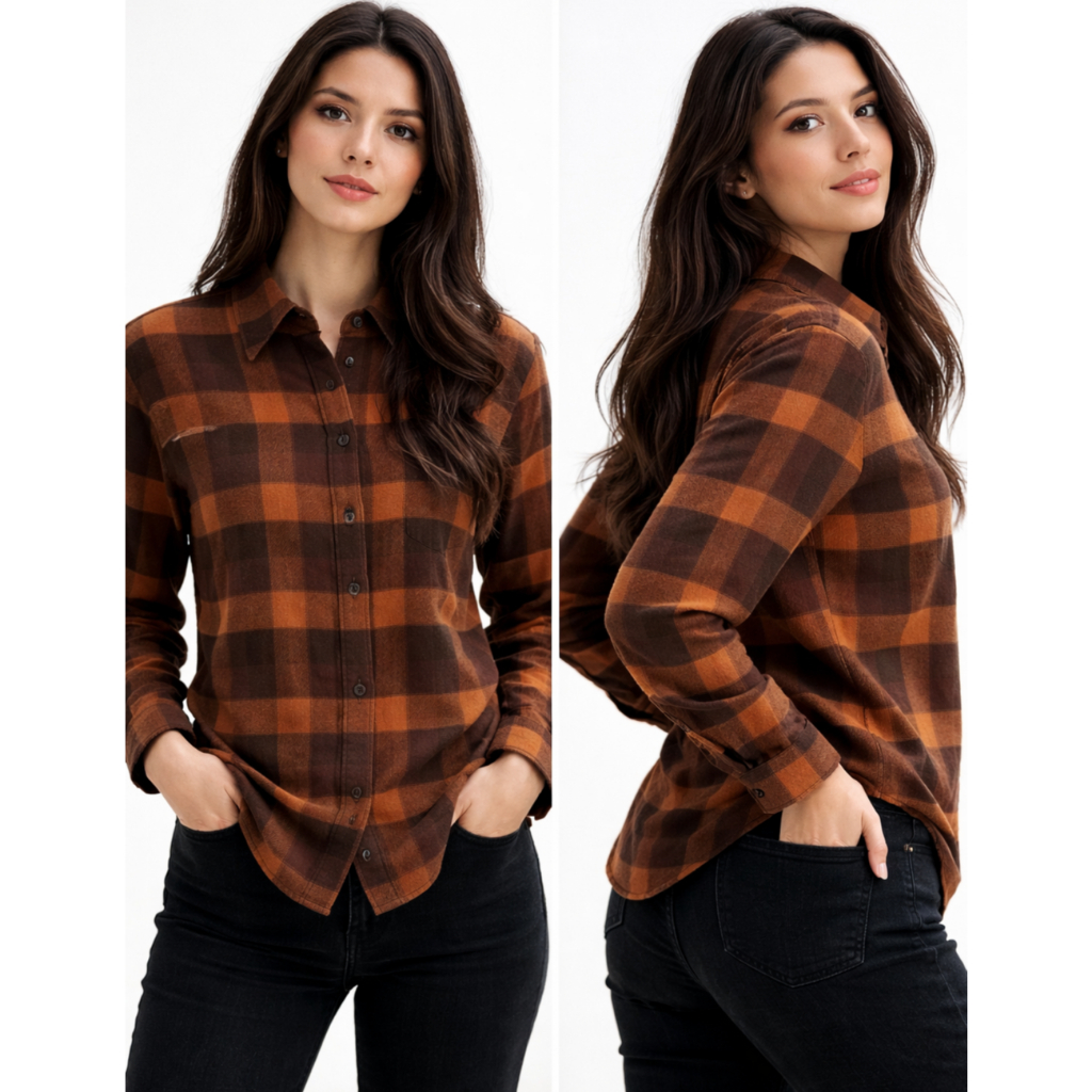 Camisa Femenina Xadrez  Estilo Tumblr – Moda Inverno | Estilosa e Confortável em Oferta na Shopee