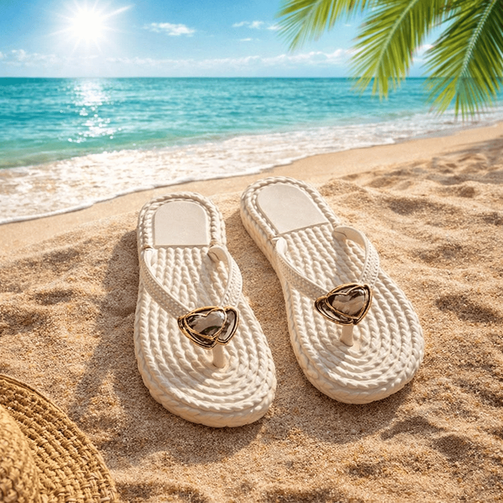 Chinelo Feminino Chique com Detalhe Dourado - Confortável e Elegante para Piscina e Praia - Design Moderno e Sofisticado