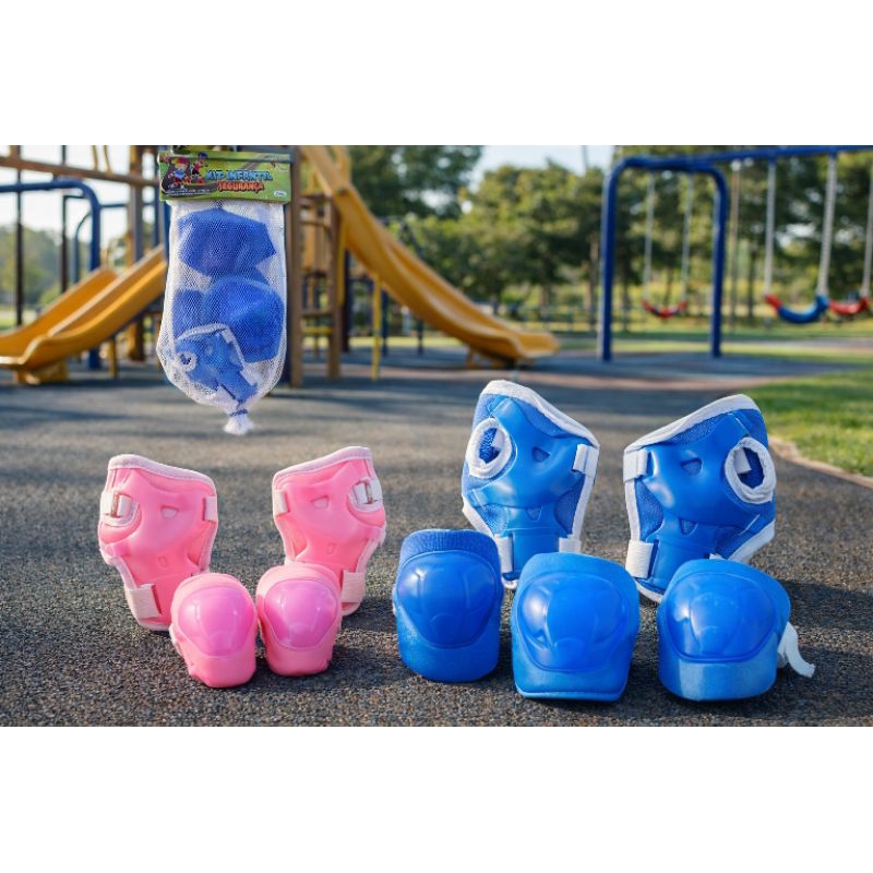 Kit Proteção Infantil 6 Peças – Joelheira, Cotoveleira e Luvas | Segurança para Crianças
