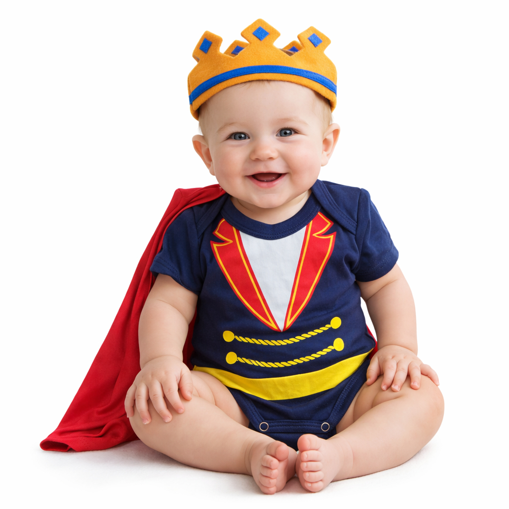 Body Bebê Temático Mesversário infantil  Personagens  Principe com ou sem Coroa em Oferta na Shopee