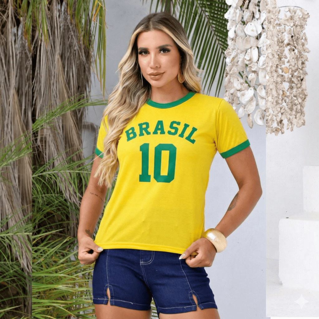 Camisa Do Brasil Feminina Amarela Copa Do Mundo 2026 Seleção em Oferta na Shopee