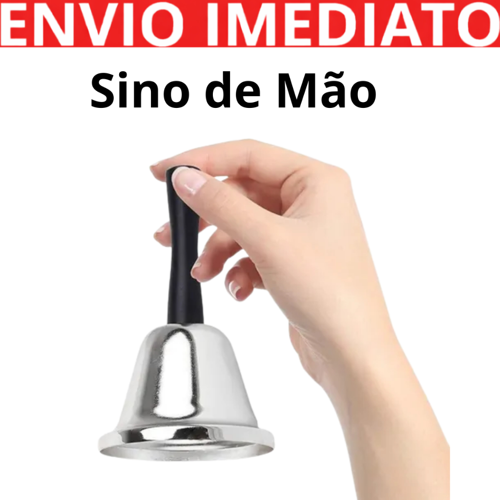 Sino de Mão Para Recepção Escola Hotel Sineta Jantar Fantasia Decoração Natal Papai Noel