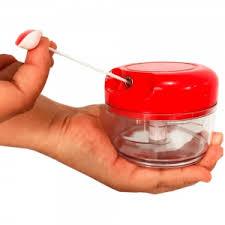 Mini Processador Triturador De Alimentos Manual 3 Lâminas 500ml - Prático e Rápido (Cores Sortidas)