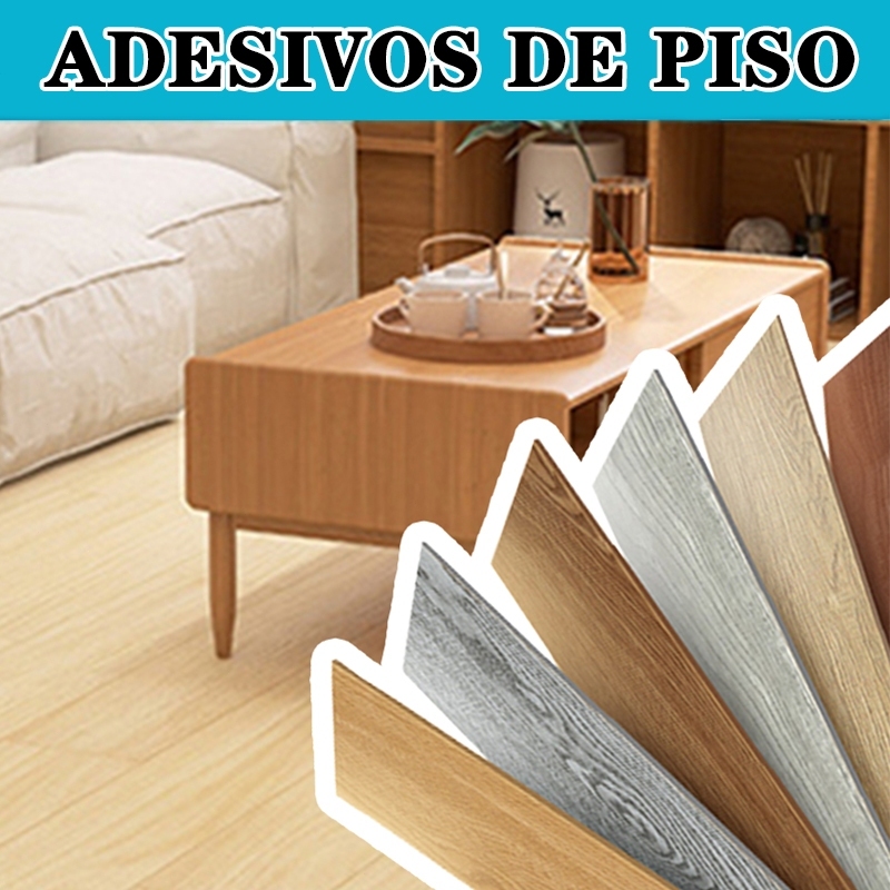 Kit 36/72 Placas Adesivas Autocolantes Piso Estilo Madeira 91 cm x 15 cm cobertura 5m²/10m² em Oferta na Shopee