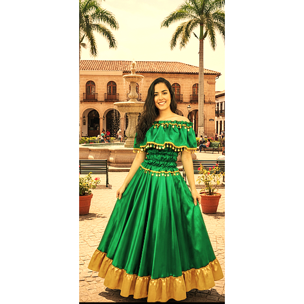 CONJ. CIGANA ESMERALDA COR VERDE CLARO (BLUSA E SAIA) 4,5M RODA- roupa de umbanda- ENVIAMOS O MAIS RÁPIDO POSSÍVEL-