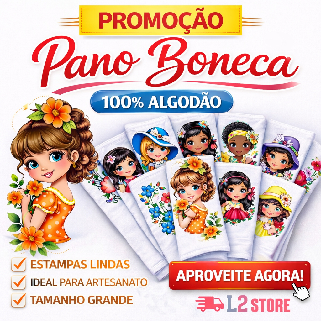Kit 10 Pano Boneca 45x70 Grande 100% Algodão Ideal Para Artesanato e Revenda em Oferta na Shopee