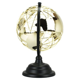 Globo Terrestre Dourado/ Item Decoração/ Item Decoração Escritório/ Enfeite Decorativo/ Globo Terrestre Preto
