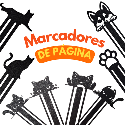 Marcador de Páginas e Livros. Marca páginas gatos, cachorro e pegadas.