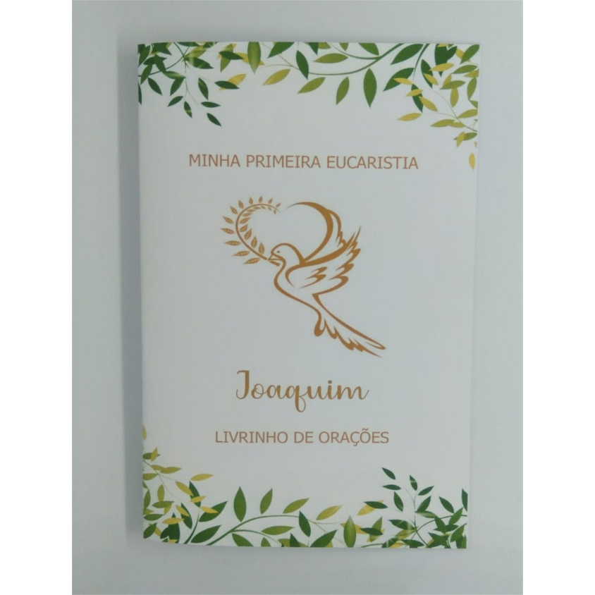 Lembrancinha Livrinho de Orações Personalizado Primeira Eucaristia / Comunhão Kit com 10 unidades