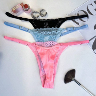 Kit 5 Calcinha Fio Dental de Renda Sexy Tanga Fio Duplo Sensual Lingerie com Regulagem em Oferta na Shopee