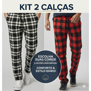 Kit 2 calças de flanela xadrez | Calça Flanelada xadrez | Fabricação Propria em Oferta na Shopee