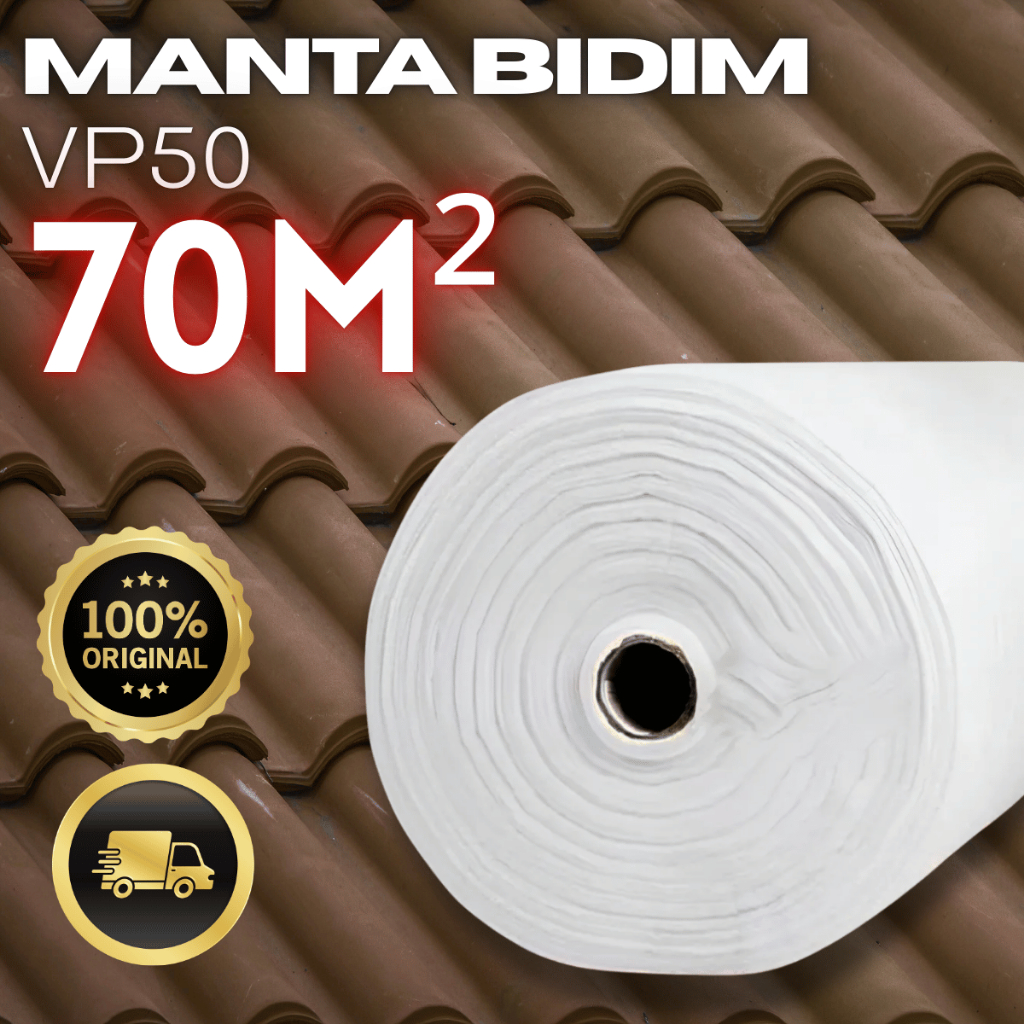 Manta Bidim 70 Metros Alta Resistência Para Drenagem Telhados Lajes Jardim E Construção Civil