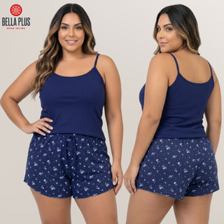 Pijama Baby Doll Feminino Plus Size Suede Canelado Conjunto de Dormir Confortável