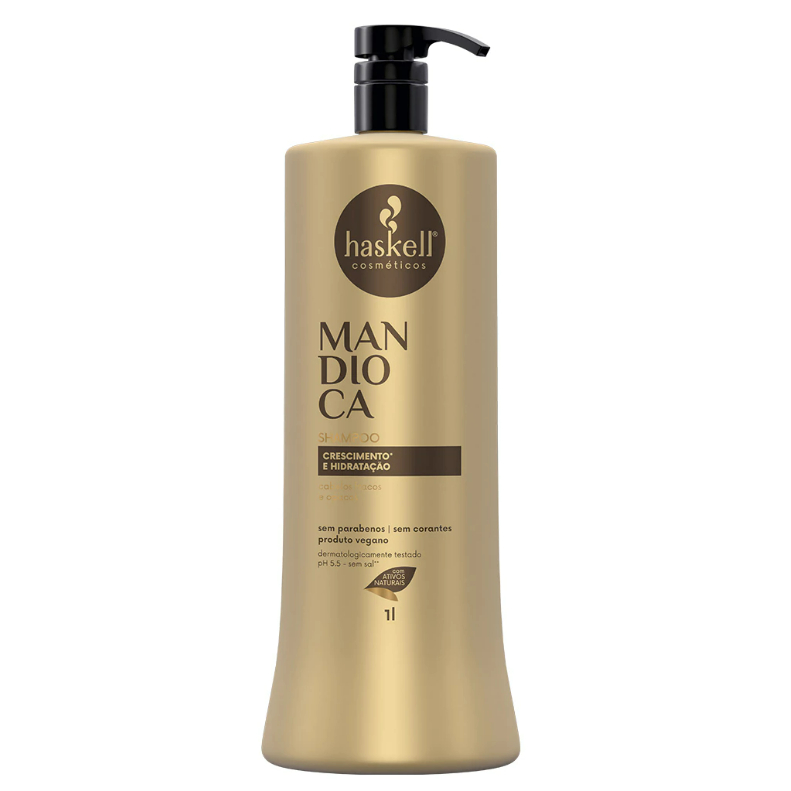 Shampoo Mandioca Haskell 1L Profissional - Auxilia no Crescimento