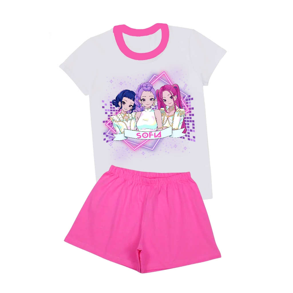 Pijama Guerreiras do K-Pop, pijama pesonalizado, presente menina, pijama Huntrix K-Pop Demon Hunters