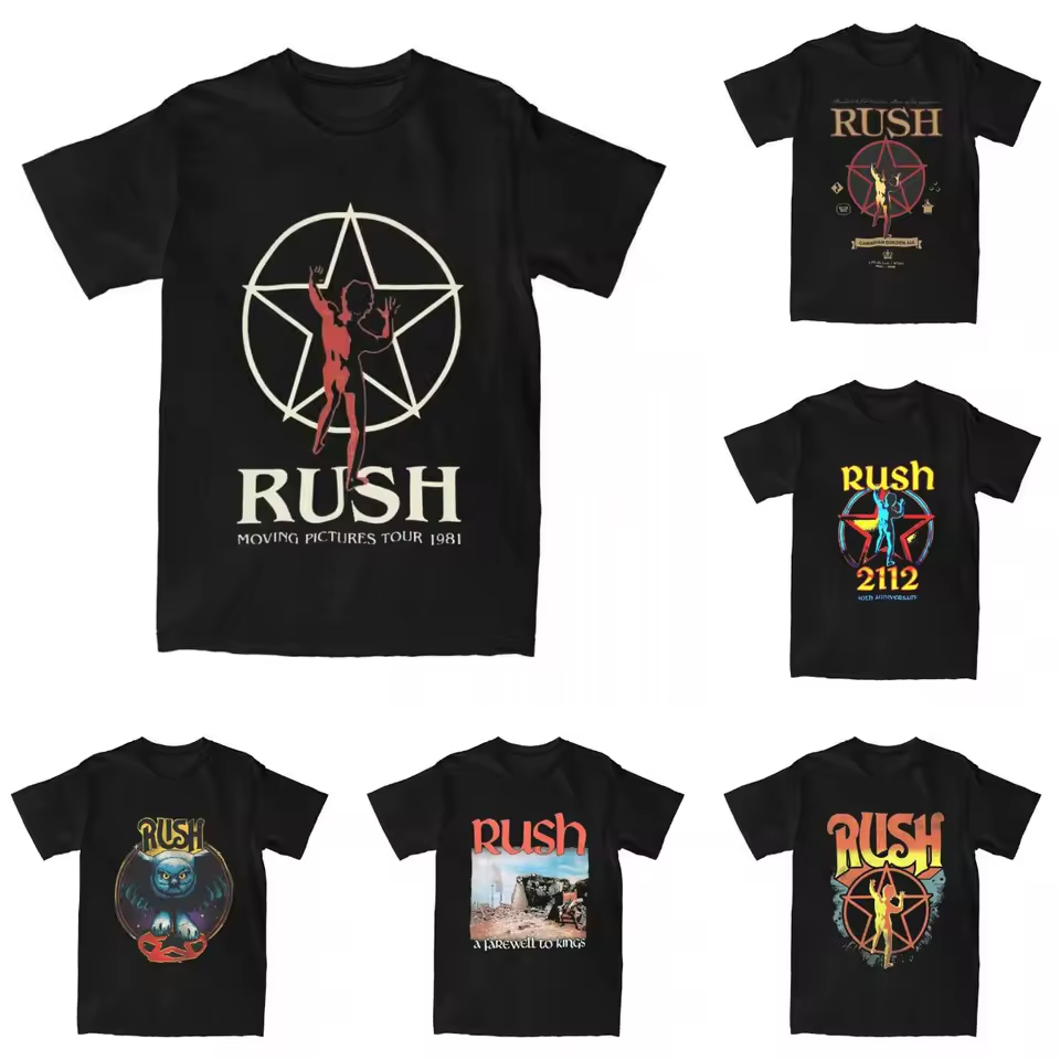 Camiseta Básica ou Oversized Blusa Banda Rock Rush Estampas Diversas Tom Sawyer Fly by Night Tour