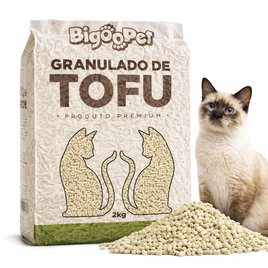 Granulado de Tofu 2kg Biodegradável Descarte no Vaso Sem Cheiro e Sem Pegadas em Oferta na Shopee
