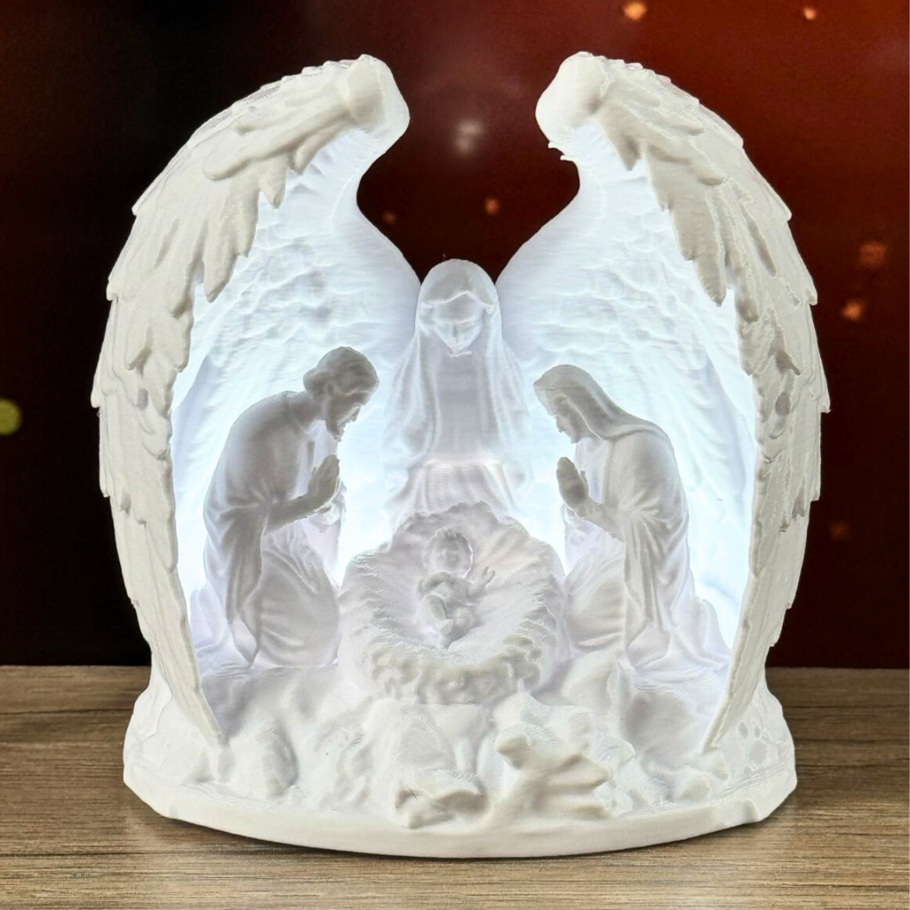 Luminária Presépio Angelical | Jesus Maria José  | Anjo Protetor