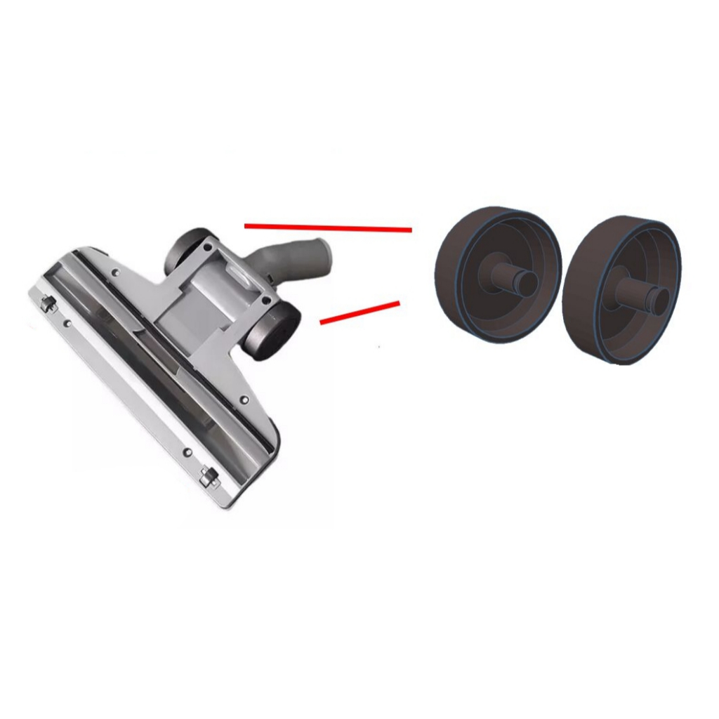 Rodas traseiras aspirador Electrolux STK 14 - Par de rodas do aspirador Impressão 3D Resistente